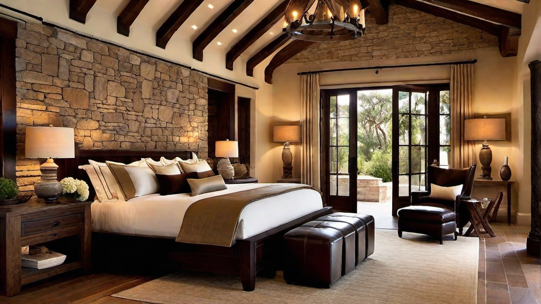 Natural Elements: Stone and Wood Features in Mediterranean Bedroom