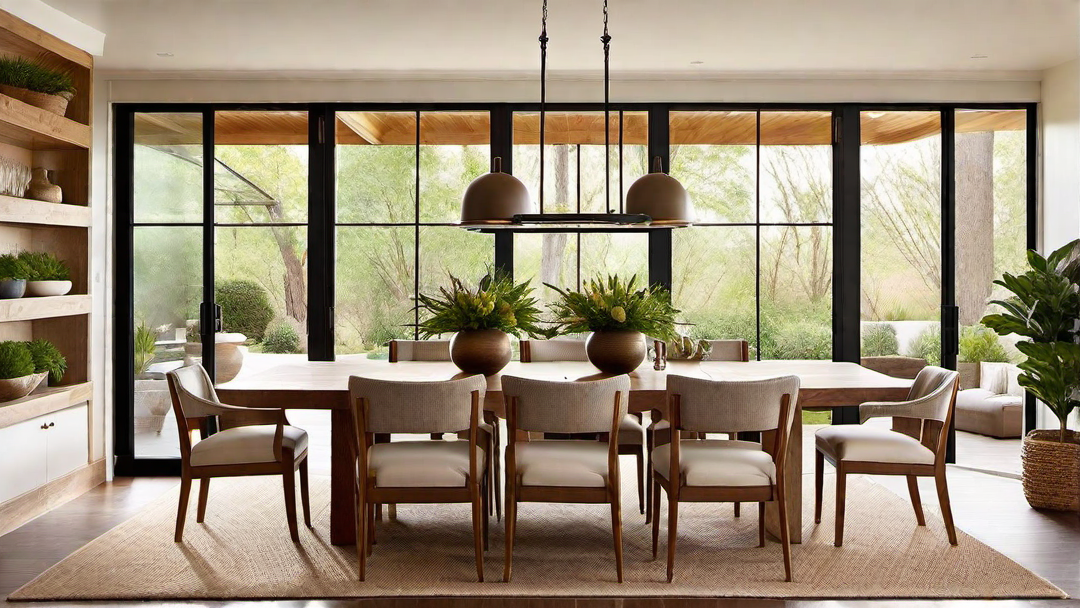 Natural Light: Sunlit Ranch Style Dining Room Design