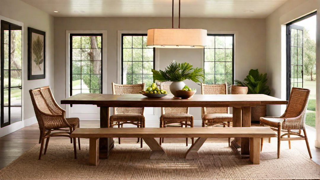 Natural Wood Elements: Rustic Ranch Dining Room