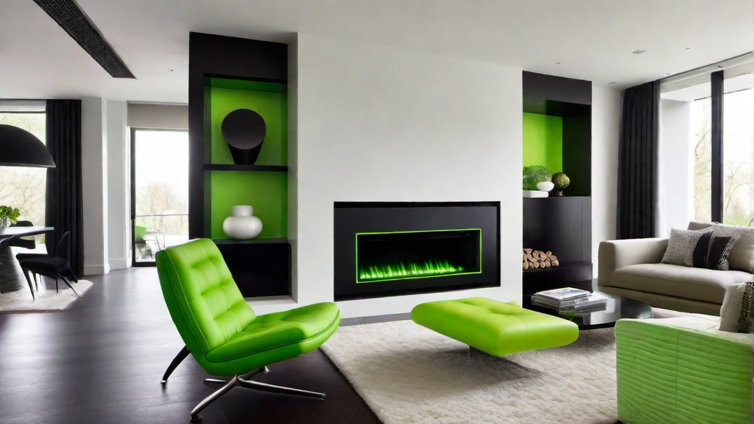 Neon Green: Modern and Eclectic Fireplace Makeover