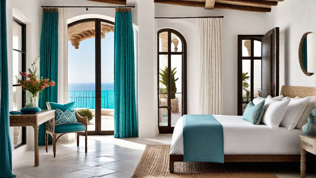 Open Air Feel: Balcony or Terrace Access from Mediterranean Bedroom