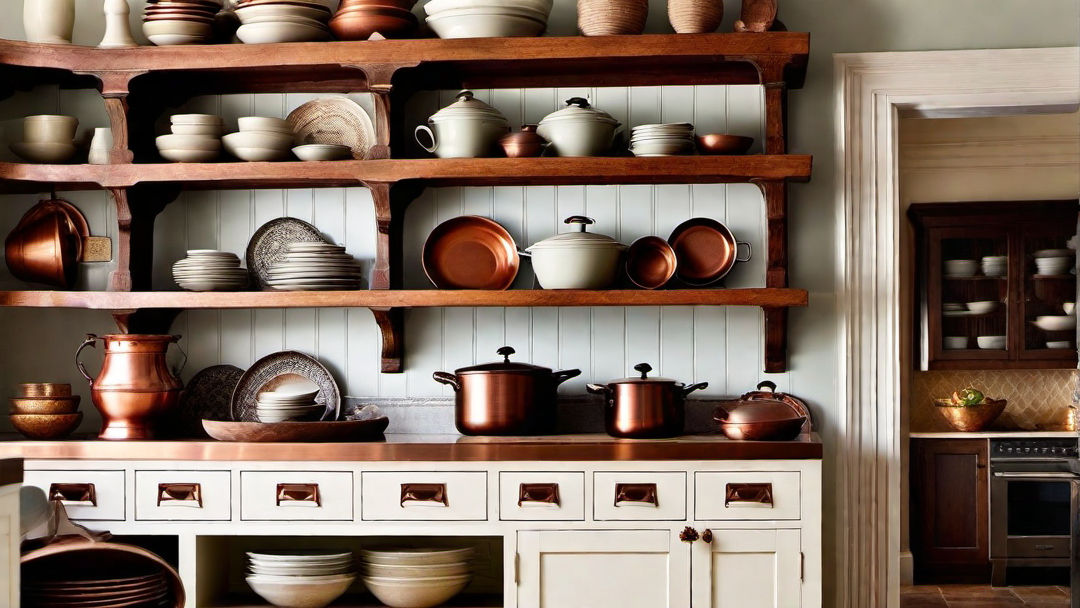Open Shelving: Displaying Kitchenware in Colonial Style