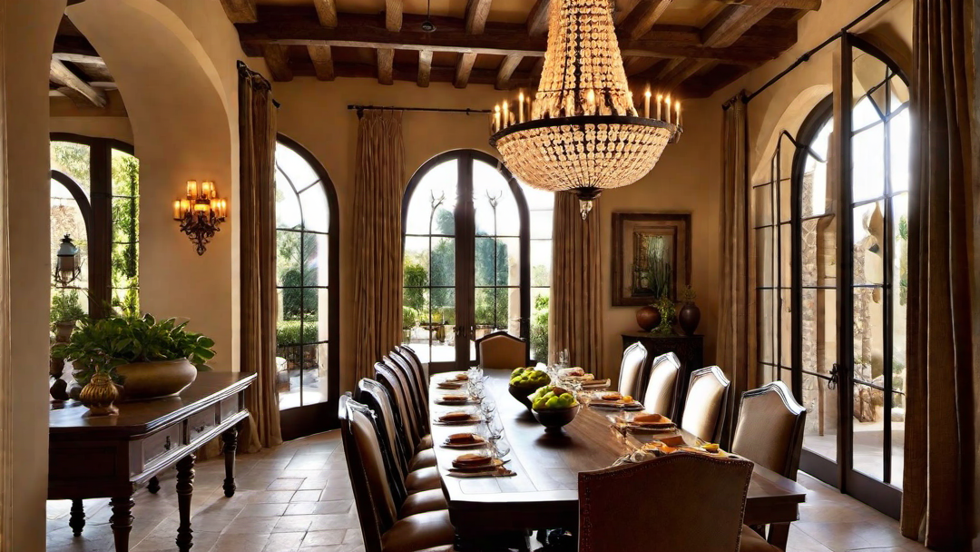 Optimal Entertaining: Spacious Layout for Mediterranean Style Dining Rooms