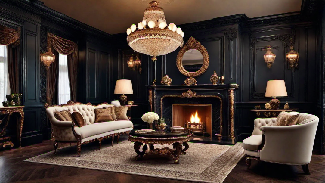 Opulent Elegance: Victorian-style Living Room with Ornate Details