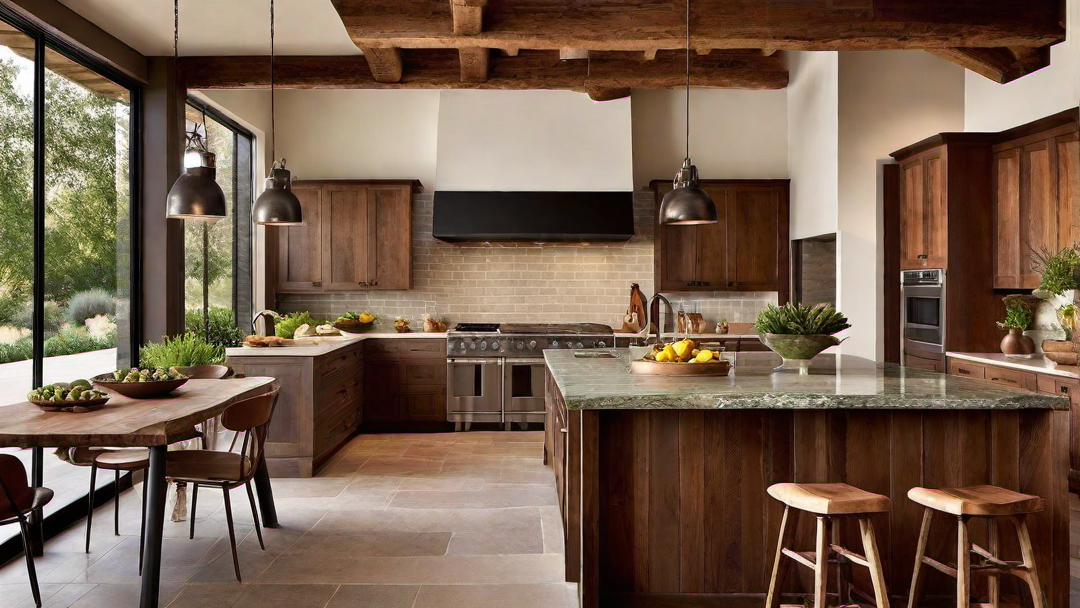 Organic Elements: Earthy Tones and Textures in Ranch Kitchen