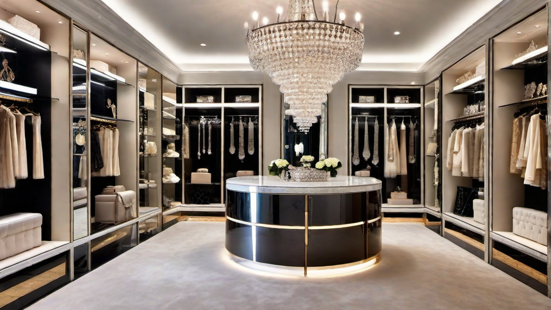 Organized Opulence: Storage Solutions in a Glittering Dressing Room