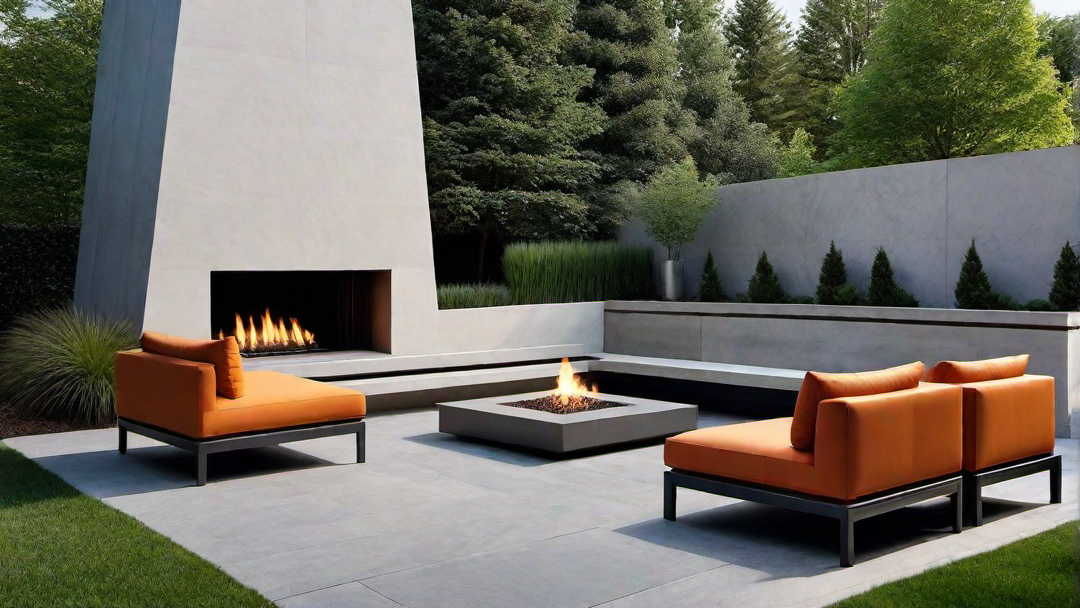 Outdoor Charm: Modern Fireplace for Al Fresco Living