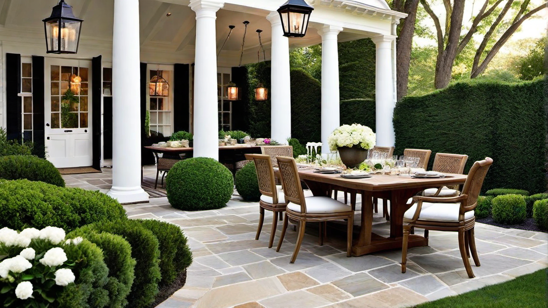 Outdoor Colonial Dining: Extending the Style to Patio and Garden Spaces