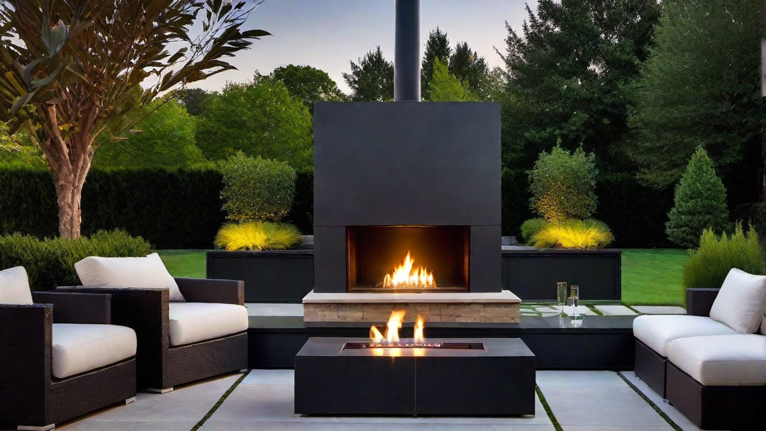 Outdoor Oasis: Contemporary Fireplace for Alfresco Living