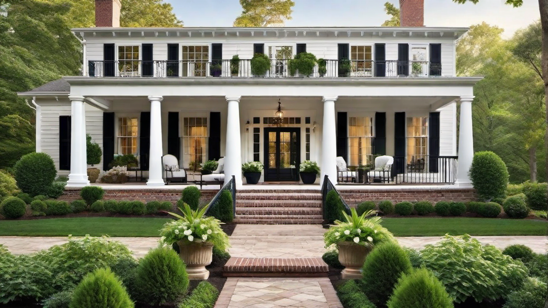 Porch Perfection: Colonial Style Home Outdoor Living Spaces