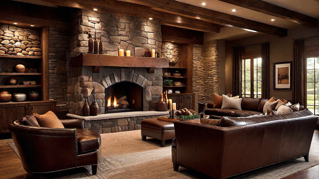 Ranch Romance: Intimate Fireplace Setting for Two