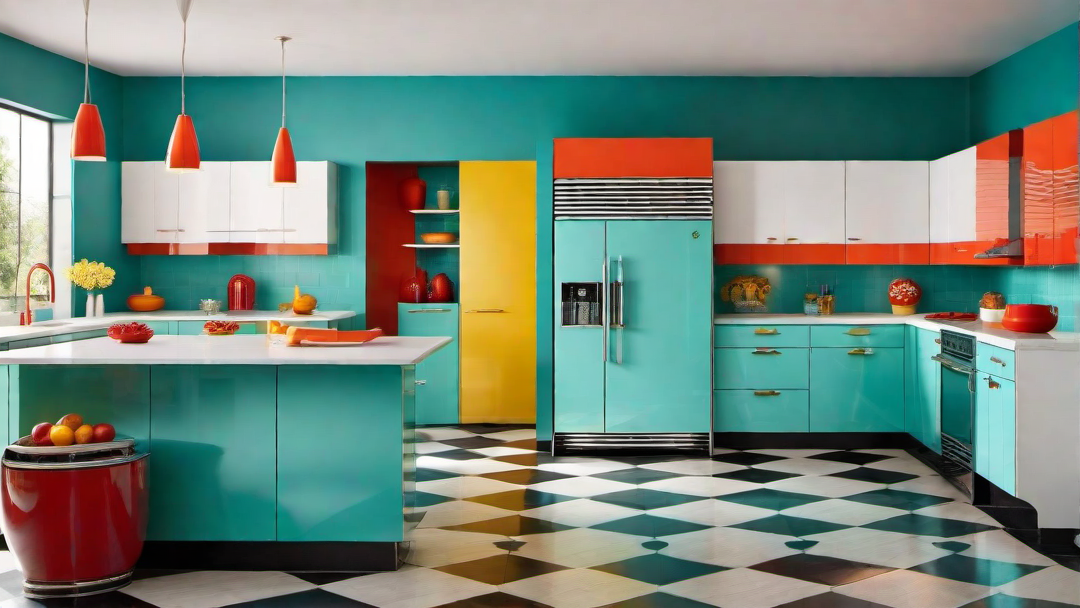 Retro Vibes: 1950s Inspired Vibrant Kitchen