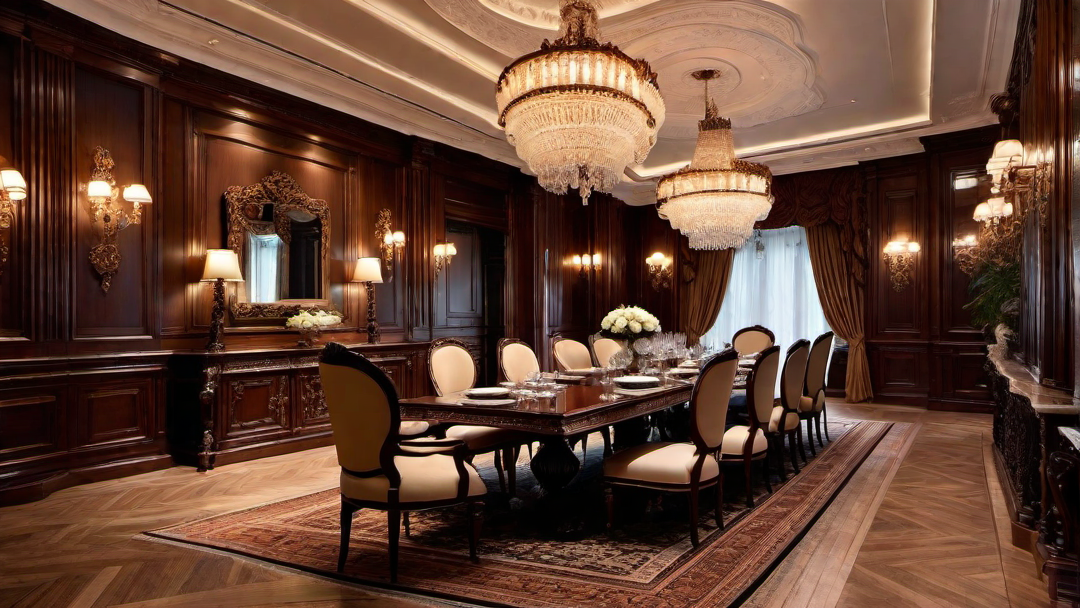 Rich Woodwork: Ornate Victorian Dining Room Furniture