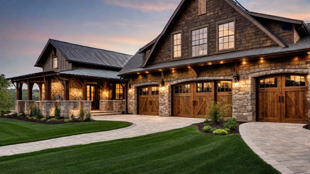 Rugged Elegance: Stone Accents and Barn Doors
