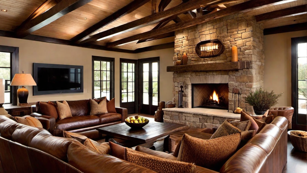 Rustic Charm: Exposed Wooden Beams and Stone Accents
