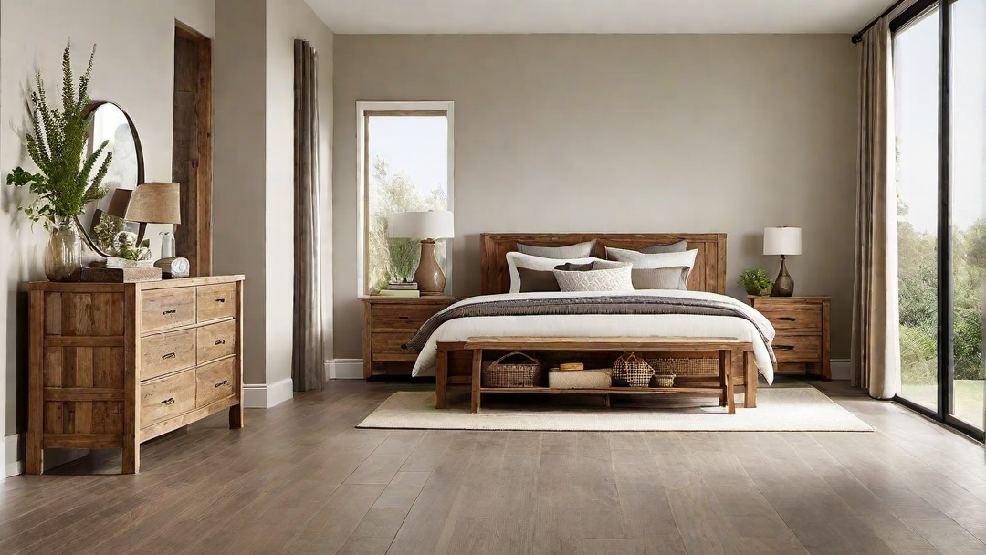 Rustic Charm: Guest Room with Wooden Accents and Natural Light