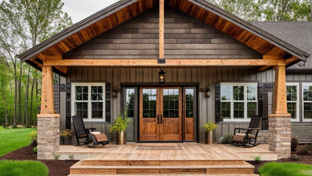 Rustic Charm: Weathered Wood and Metal Exteriors