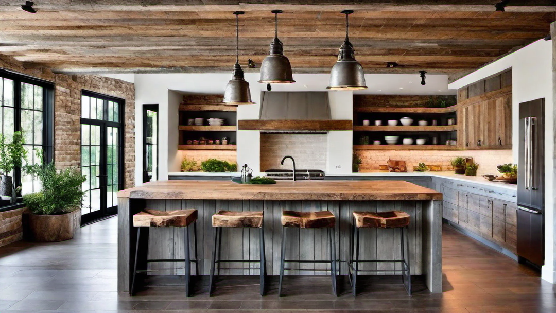 Rustic Chic: Industrial Elements in Ranch Style Kitchen