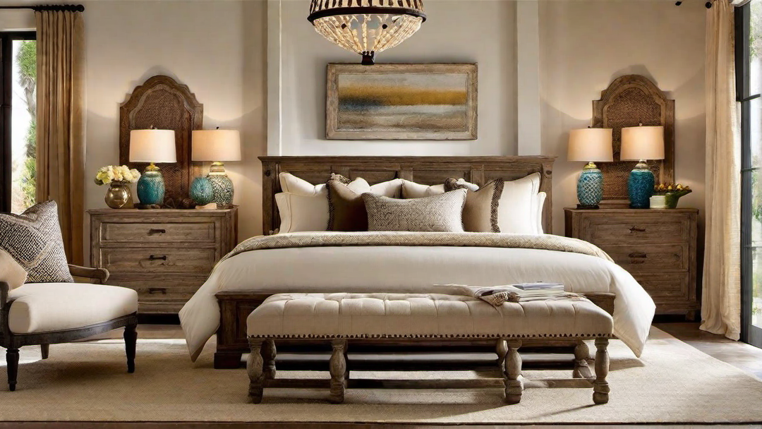 Rustic Elegance: Distressed Wood Furniture in Mediterranean Bedroom