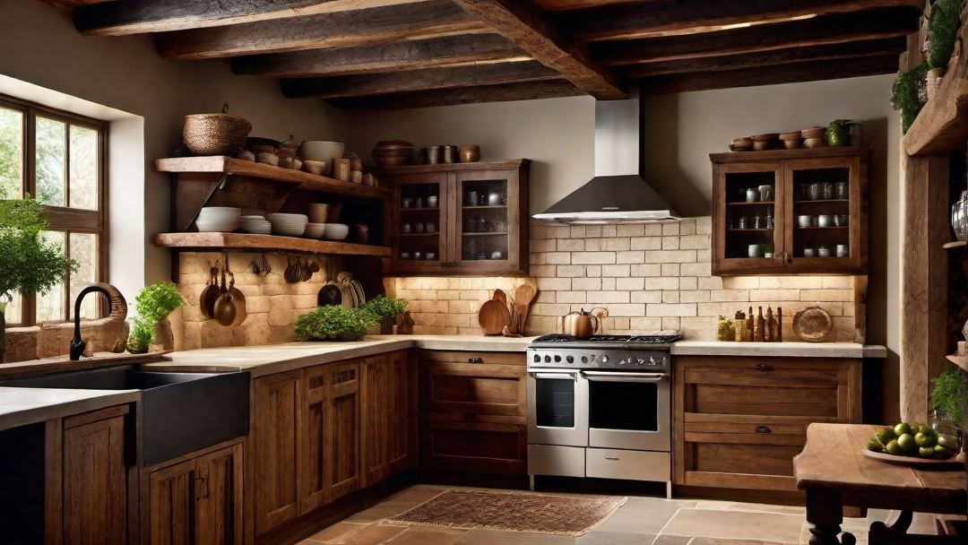 Rustic Elegance: Exposed Beams and Stone in Colonial Kitchens