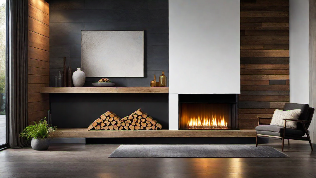 Rustic Modern Fusion: Warmth of Wood in Contemporary Fireplace