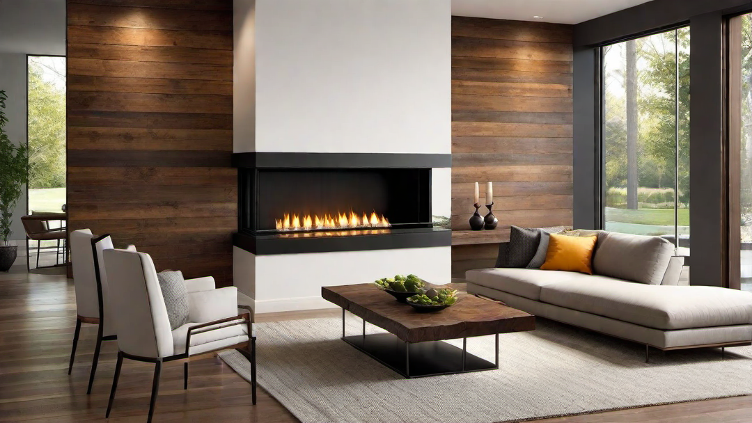 Rustic Modern Fusion: Wood and Metal Contemporary Fireplace