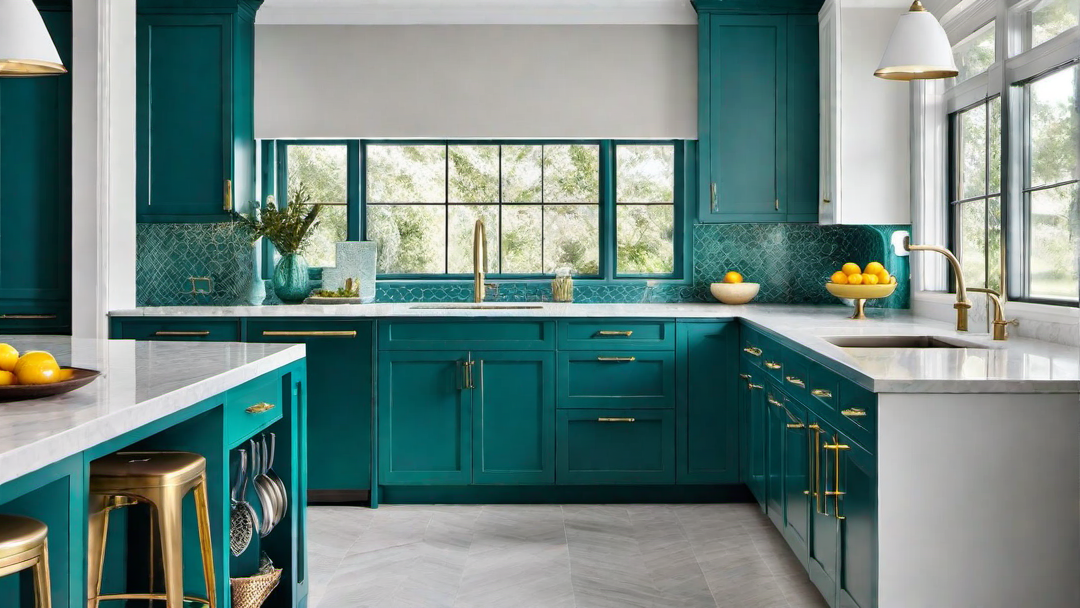 Saturated Teal: Balancing Boldness with Subtle Kitchen Accents