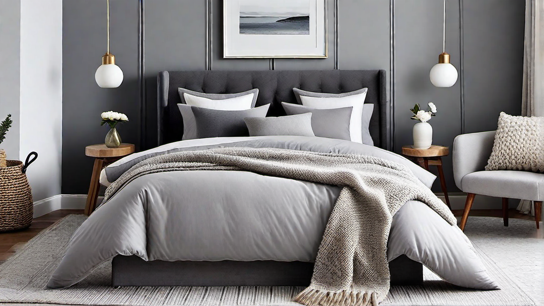 Scandinavian Influence: Minimalist Grey Bedroom with Hygge Touches