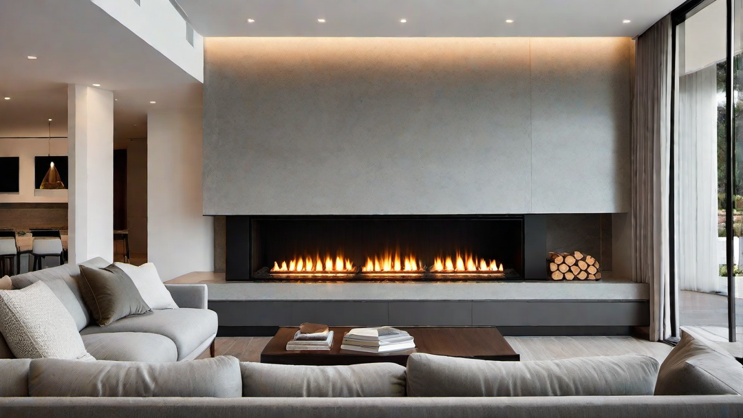 Seamless Integration: Modern Fireplace in Open Floor Plan