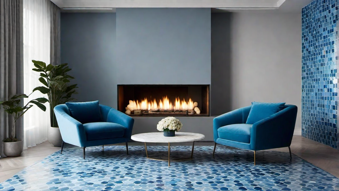 Soothing Blue: Tranquil Fireplace for a Relaxing Atmosphere