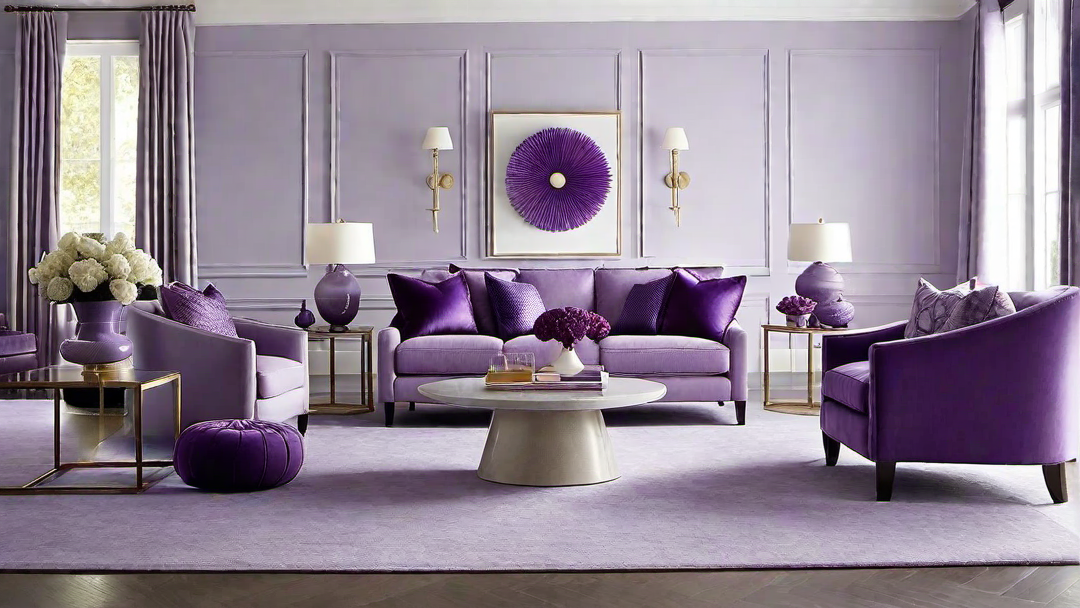 Soothing Purple Hues: Adding Elegance to the Great Room