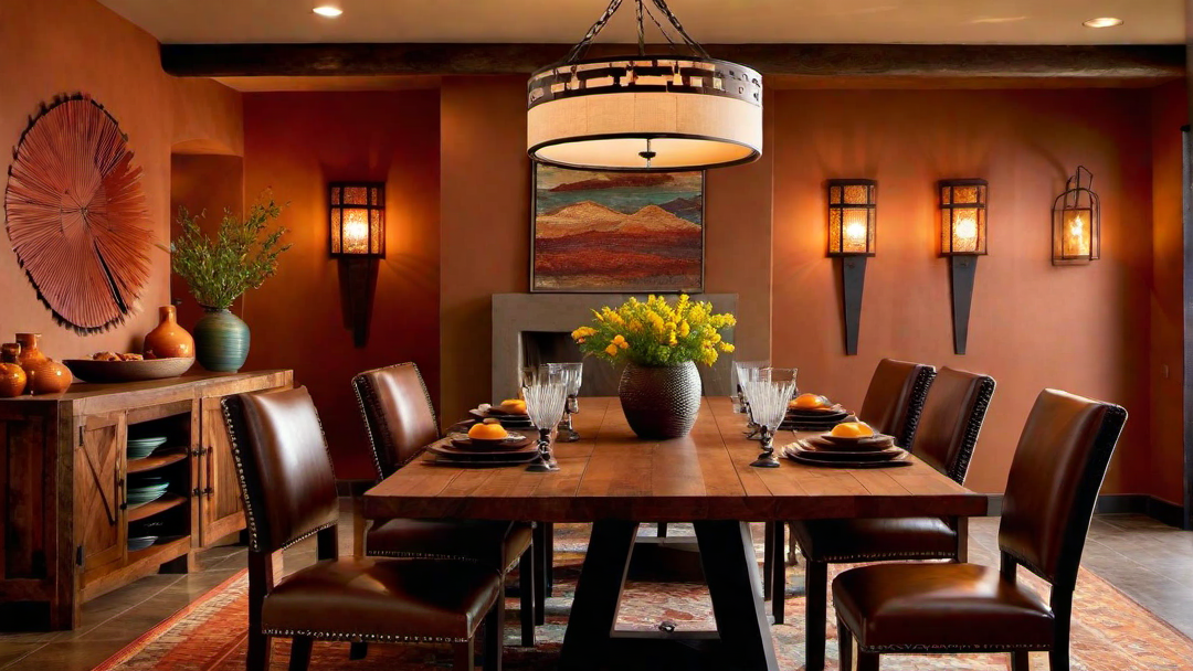 Southwestern Flair: Warm Tones in Ranch Dining Decor