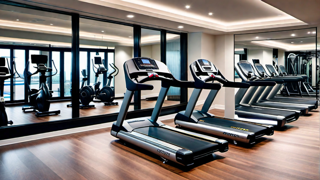 Spacious and Luxurious: Fitness Room with High-End Equipment