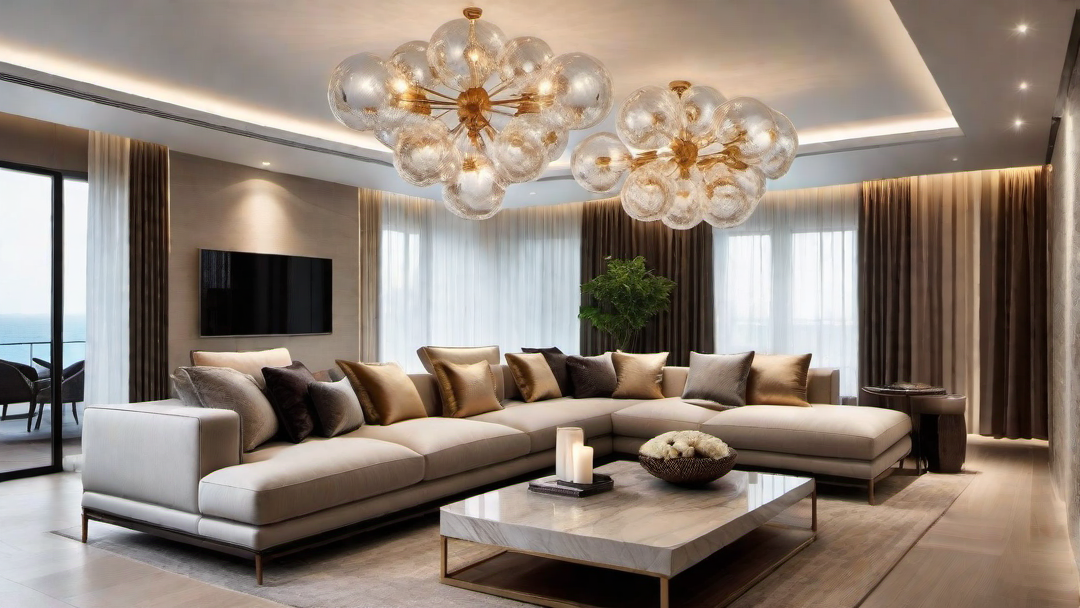 Statement Lighting: Creating Ambiance in a Gleaming Living Room