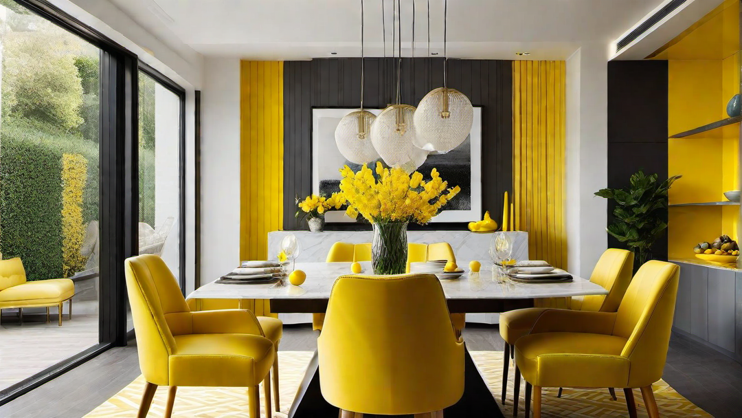 Sunny Delight: Colorful Dining Room with Yellow Accents