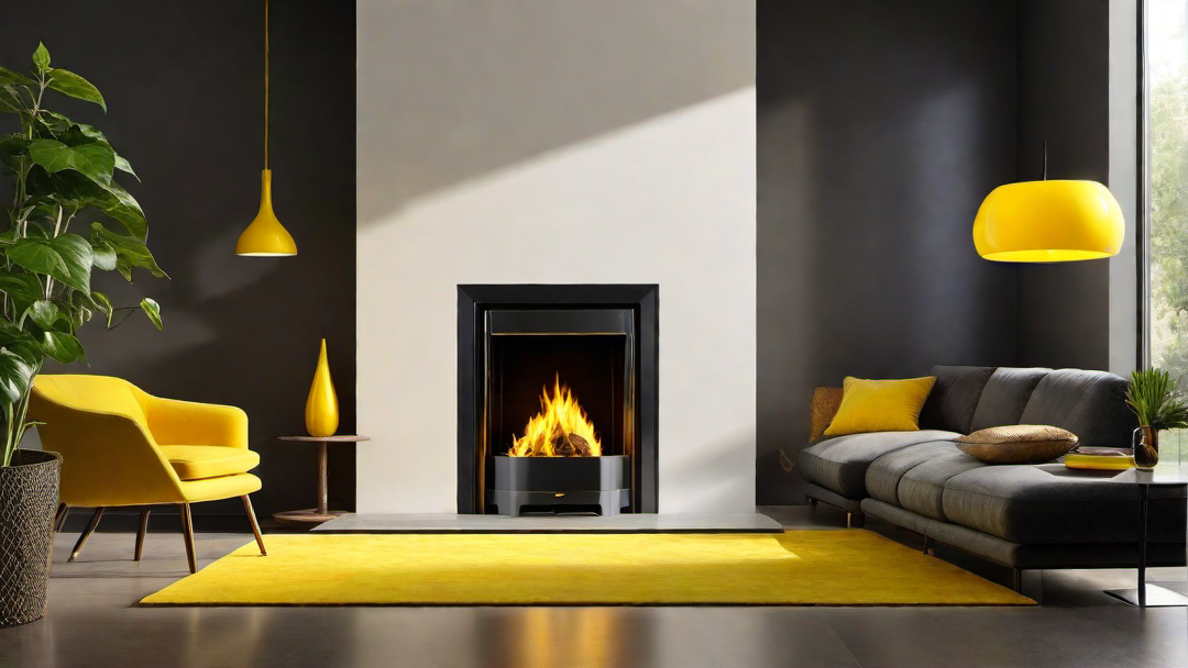 Sunny Disposition: Vibrant Sunflower Yellow Fireplace for Cheerful Vibes