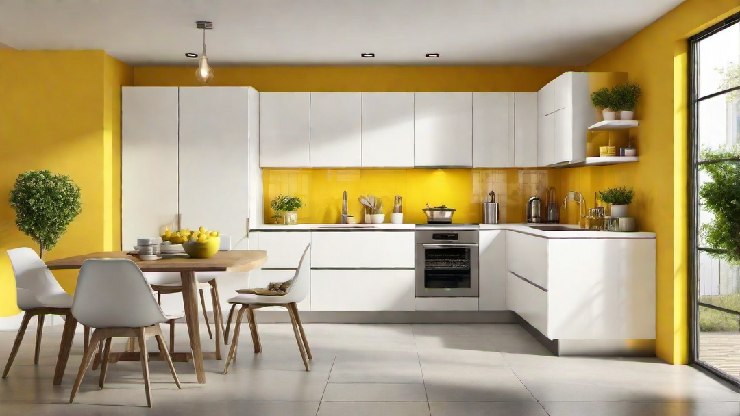Sunny Yellow: A Cheerful Accent Wall in the Kitchen