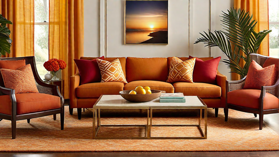Sunset-Inspired: Warm and Inviting Living Room Palette