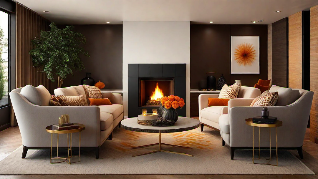 Sunset Orange: Creating a Cozy and Inviting Fireplace Atmosphere