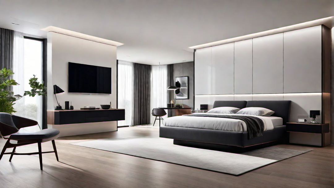 Tech-Savvy Space: Modern Bedroom with Smart Home Features