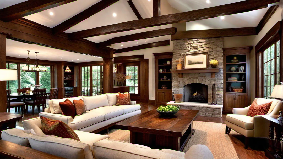 The Beauty of Woodwork in Craftsman Style Great Rooms