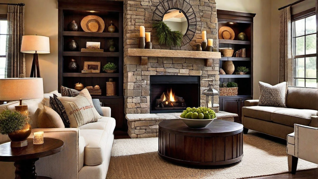 Timeless Appeal: Ranch Style Fireplace with Built-In Bookshelves