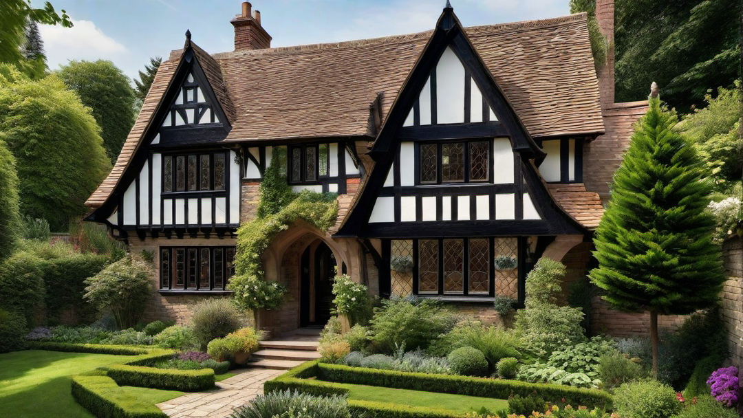 Timeless Romanticism: Tudor Style Home with Leaded Glass Windows