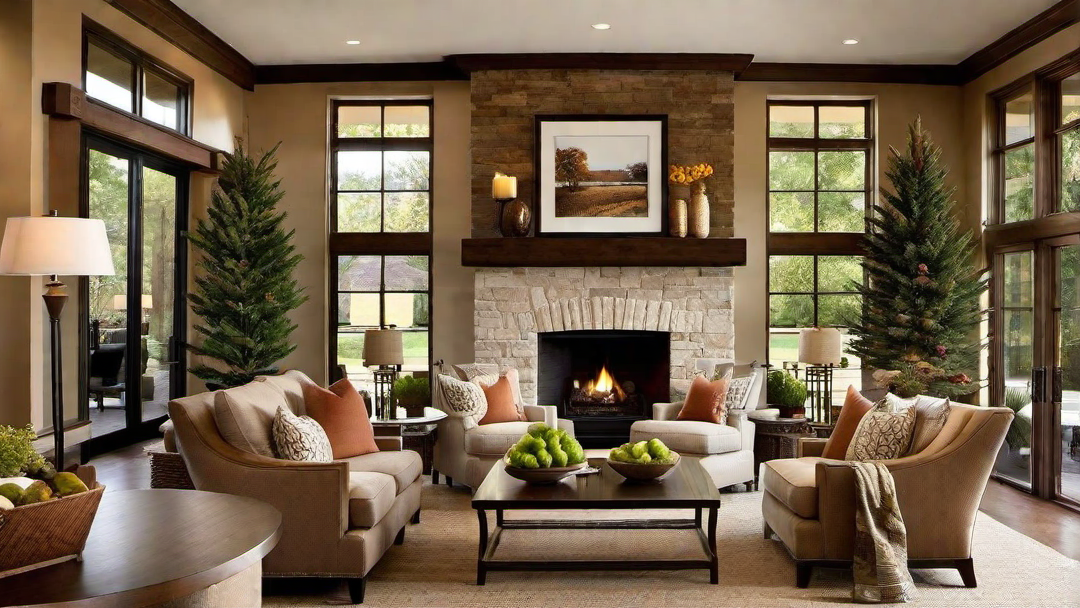 Traditional Comfort: Ranch Style Fireplace with Comfy Seating