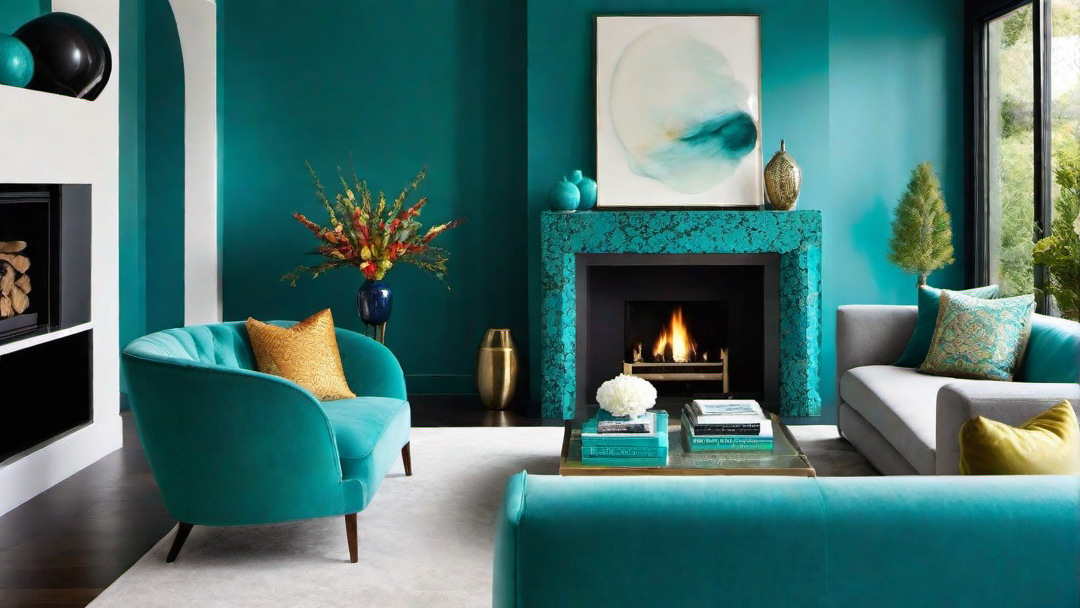 Transcendent Beauty: Vibrant Turquoise Fireplace for Unique Elegance
