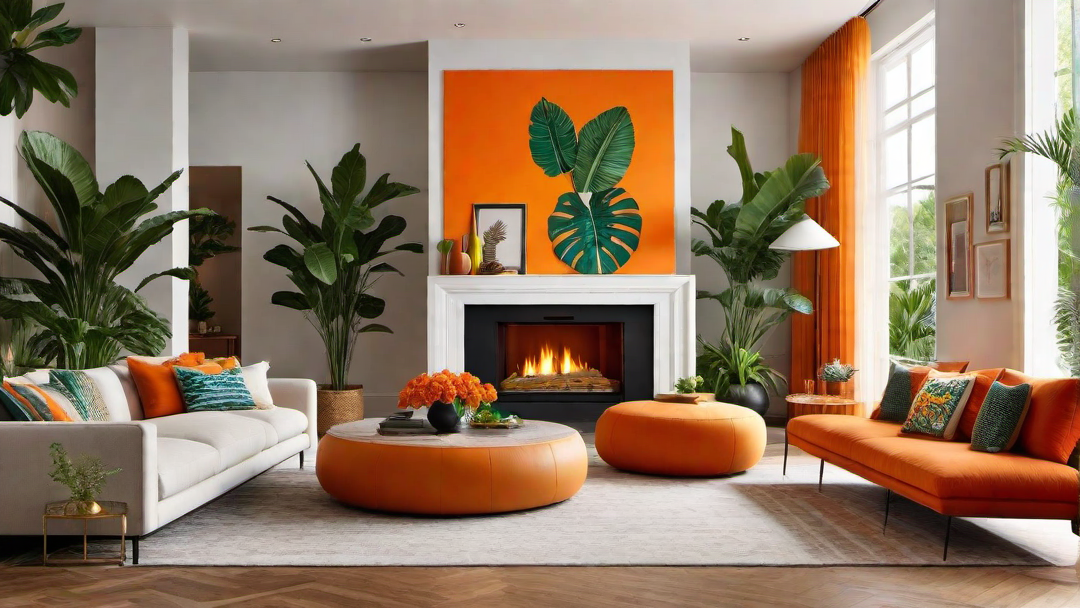 Tropical Orange: Evoking Exotic and Vibrant Fireplace Décor