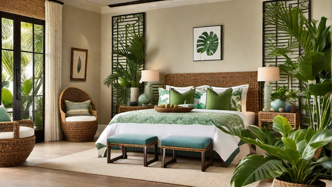 Tropical Paradise: Lush Greenery and Exotic Elements in the Guest Room