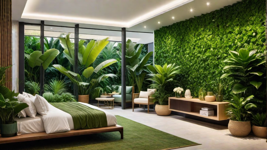 Tropical Paradise: Vibrant Bed Room with Lush Greenery