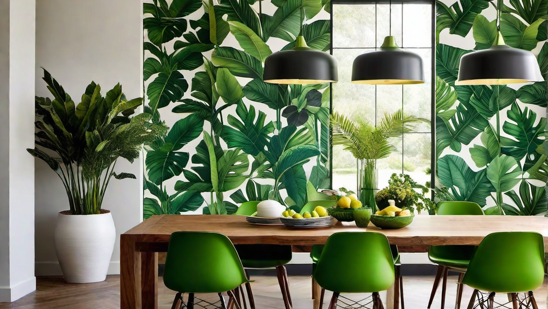 Tropical Paradise: Vibrant Green Dining Area