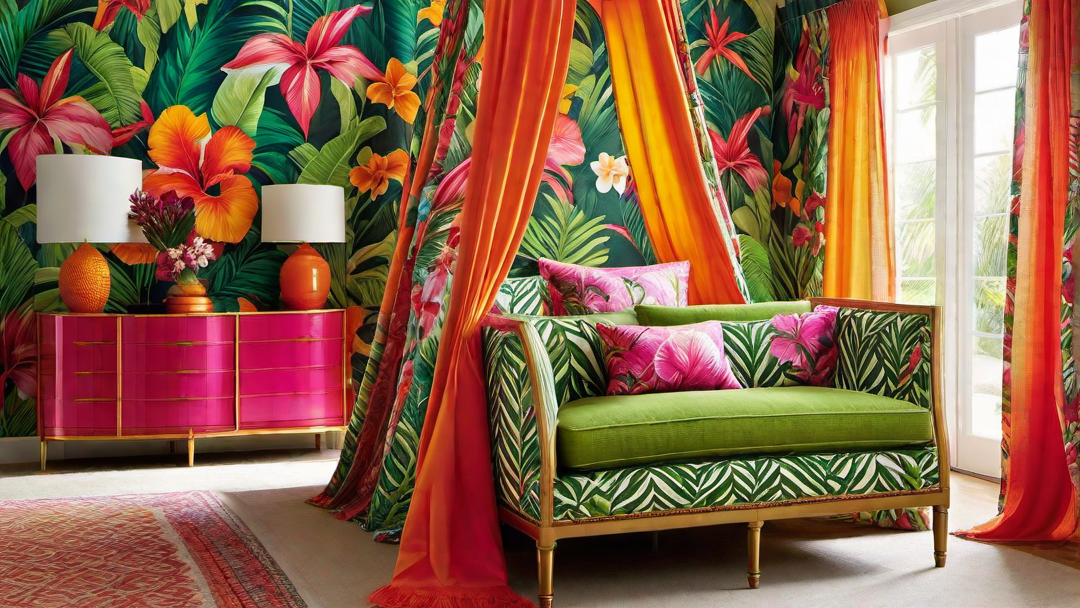 Tropical Radiance: Bright and Vibrant Bedroom Escape